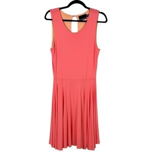 Cynthia Rowley Monochrome Rayon Knit Fit & Flare Skater Dress Medium Coral